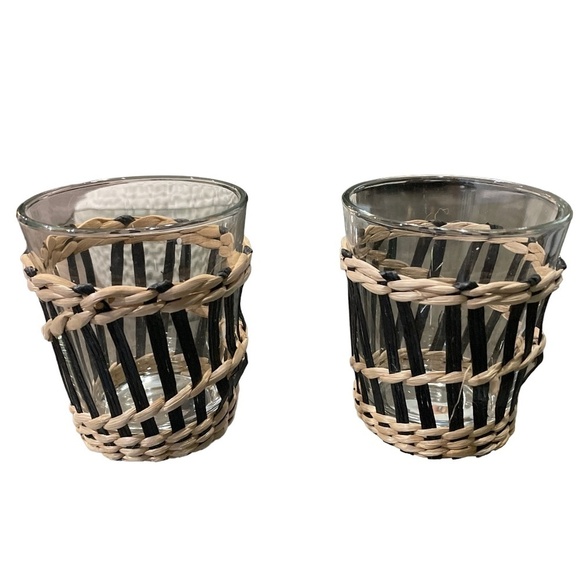 NWOT Target Iced Coffee Cups Glass Bohemian Boho Modern Cute Trendy Black Cream - Picture 2 of 7